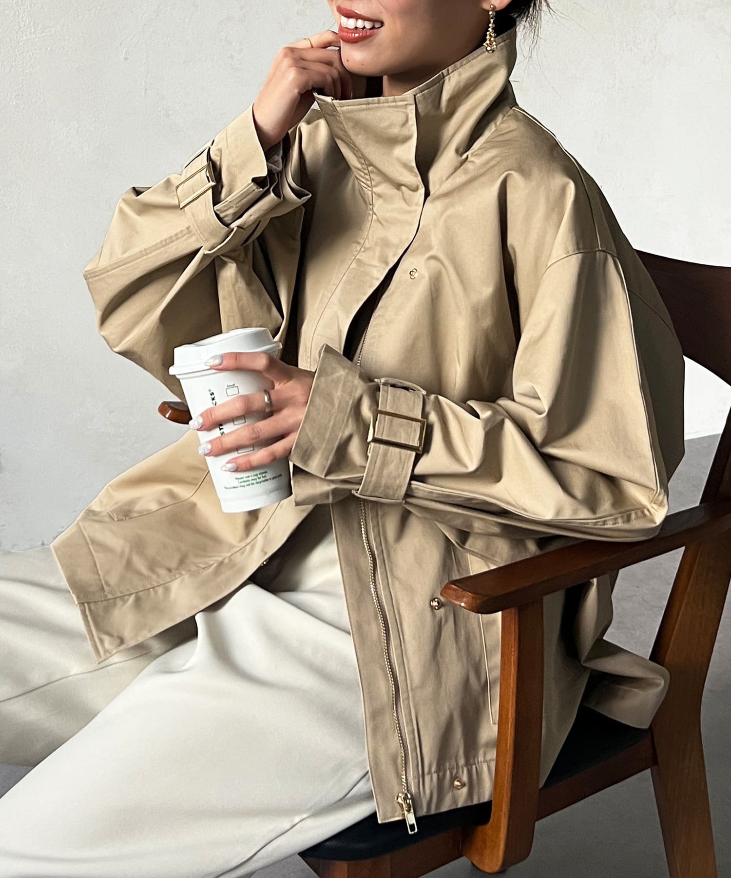 スタンドネックミドルコート | Chez toi(シェトワ)レディース | PAL