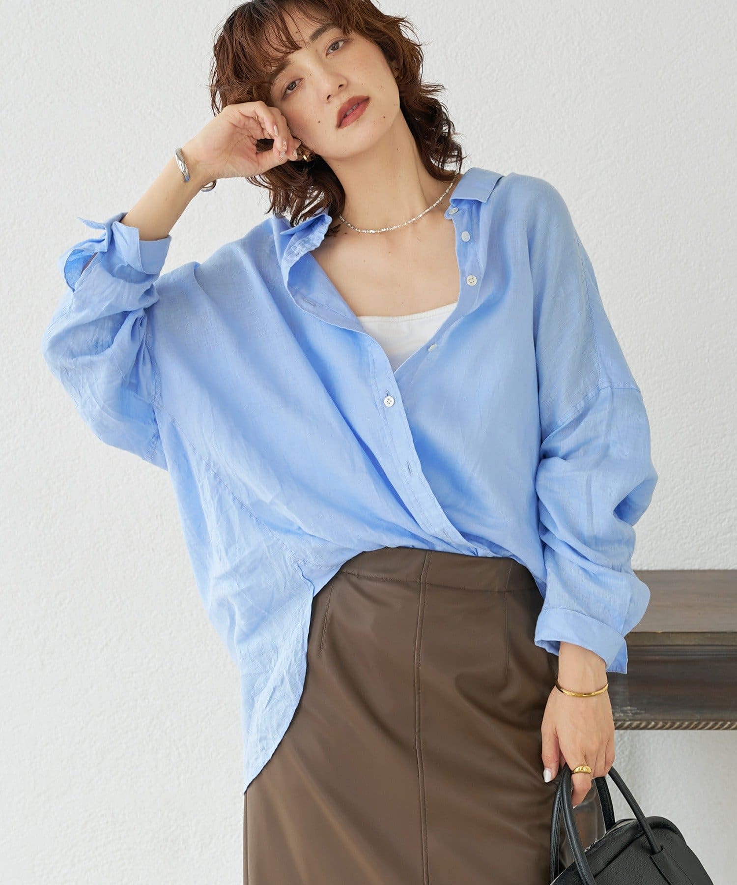 ベストセラー/大人気！】リネンワイドシャツ | RIVE DROITE(リヴドロワ