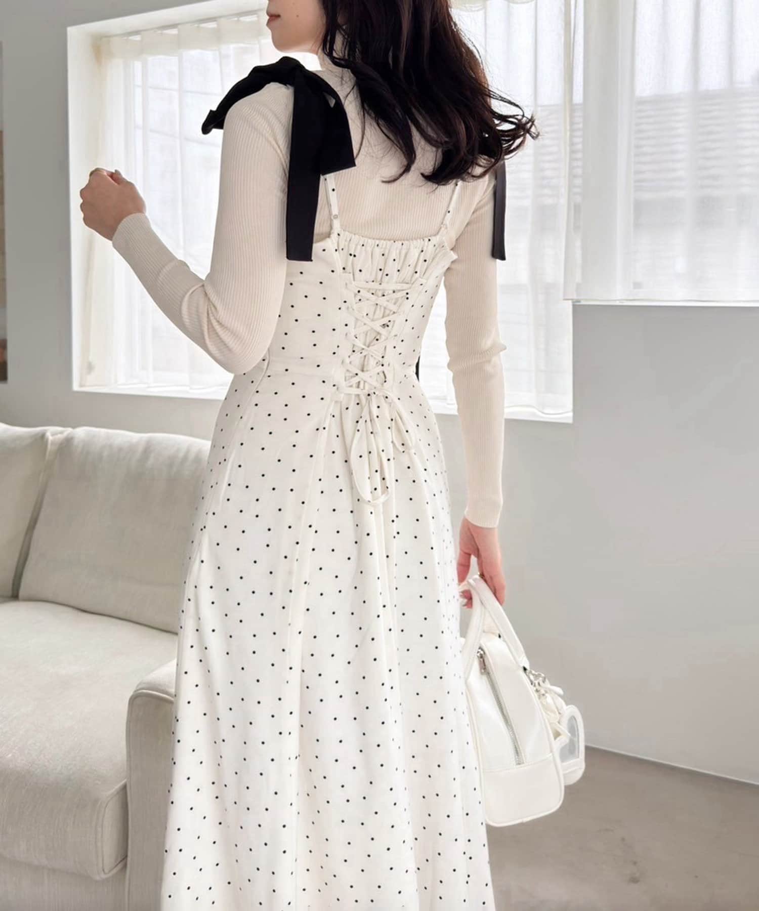 着痩せ効果抜群/マイナス5キロ見えキャミワンピ | one after another