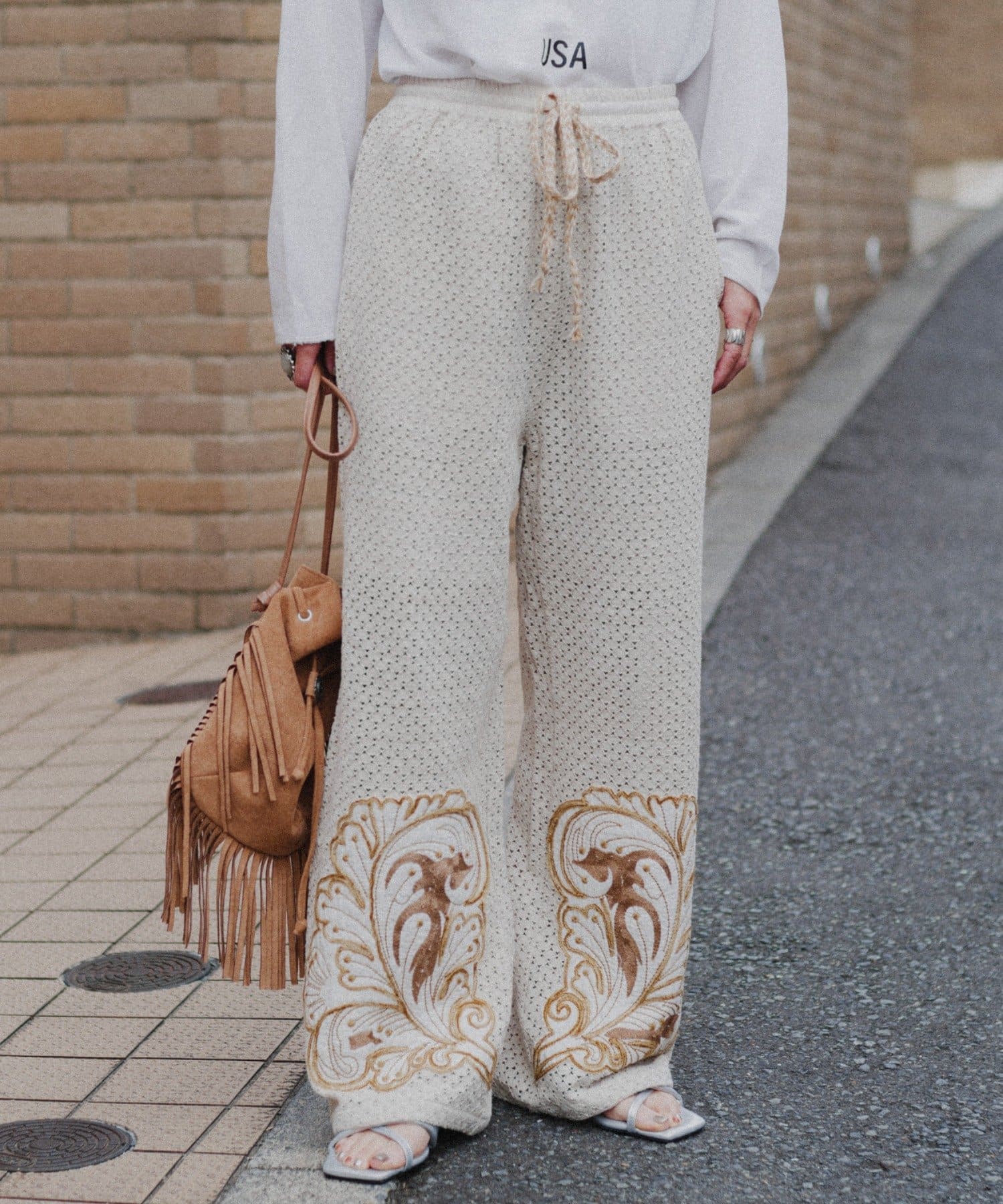 aguniパッチワーク刺繍パンツ | CIAOPANIC TYPY(チャオパニック