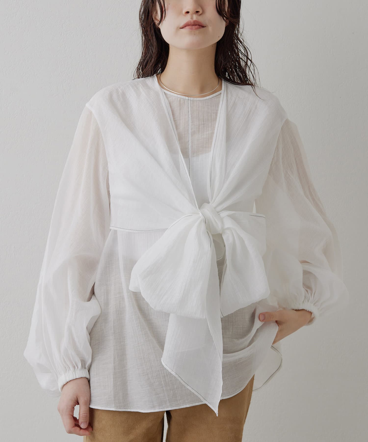 フロントリボンブラウス | Whim Gazette(ウィム ガゼット)レディース