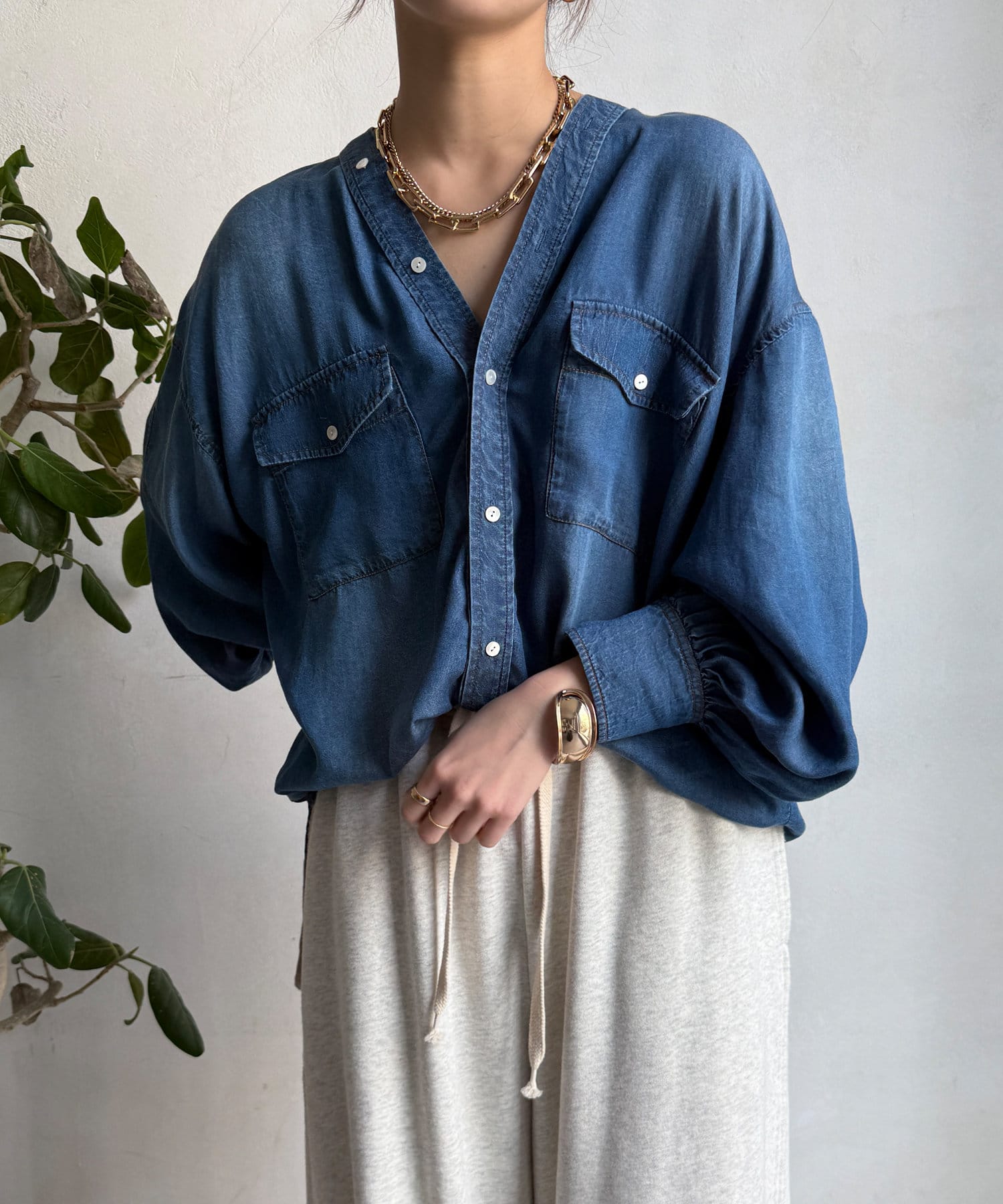 デニムVVシャツ | DOUDOU(ドゥドゥ)レディース | PAL CLOSET(パル