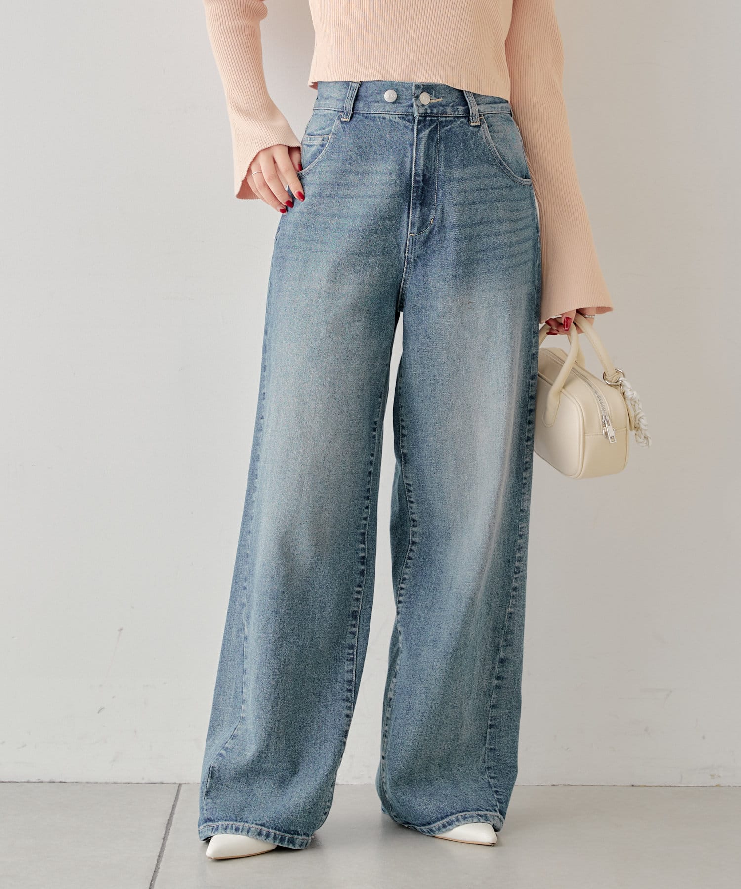 2サイズ展開】ミッドウエストストレートワイドデニム | Chico(チコ