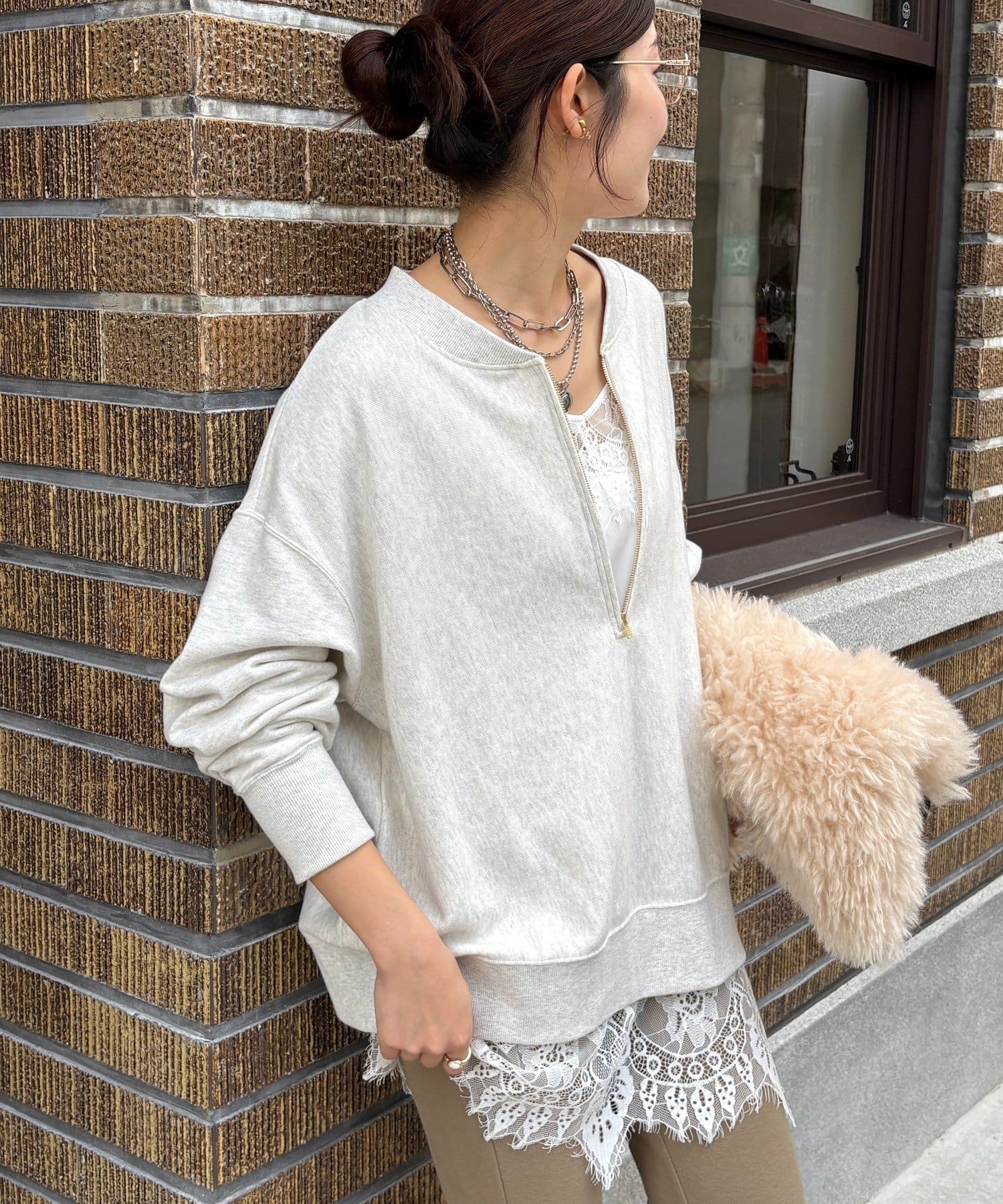 新色追加】【インフルエンサー OKOCHI企画】ハーフジップスウェット