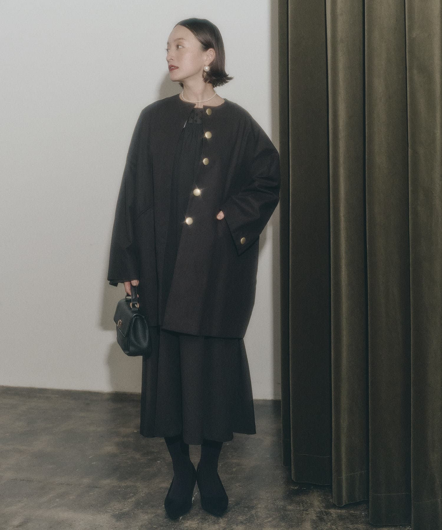 ノーカラーコクーンシルエットコート | PUAL CE CIN(ピュアルセシン