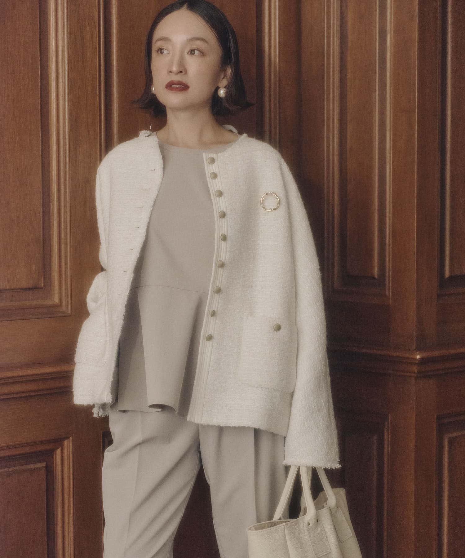 スラブツイードノーカラージャケット | PUAL CE CIN(ピュアルセシン