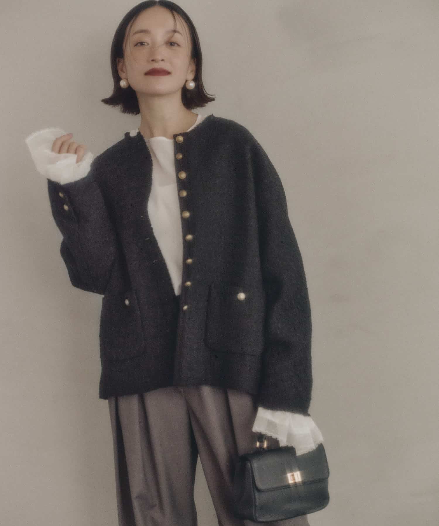 スラブツイードノーカラージャケット | PUAL CE CIN(ピュアルセシン