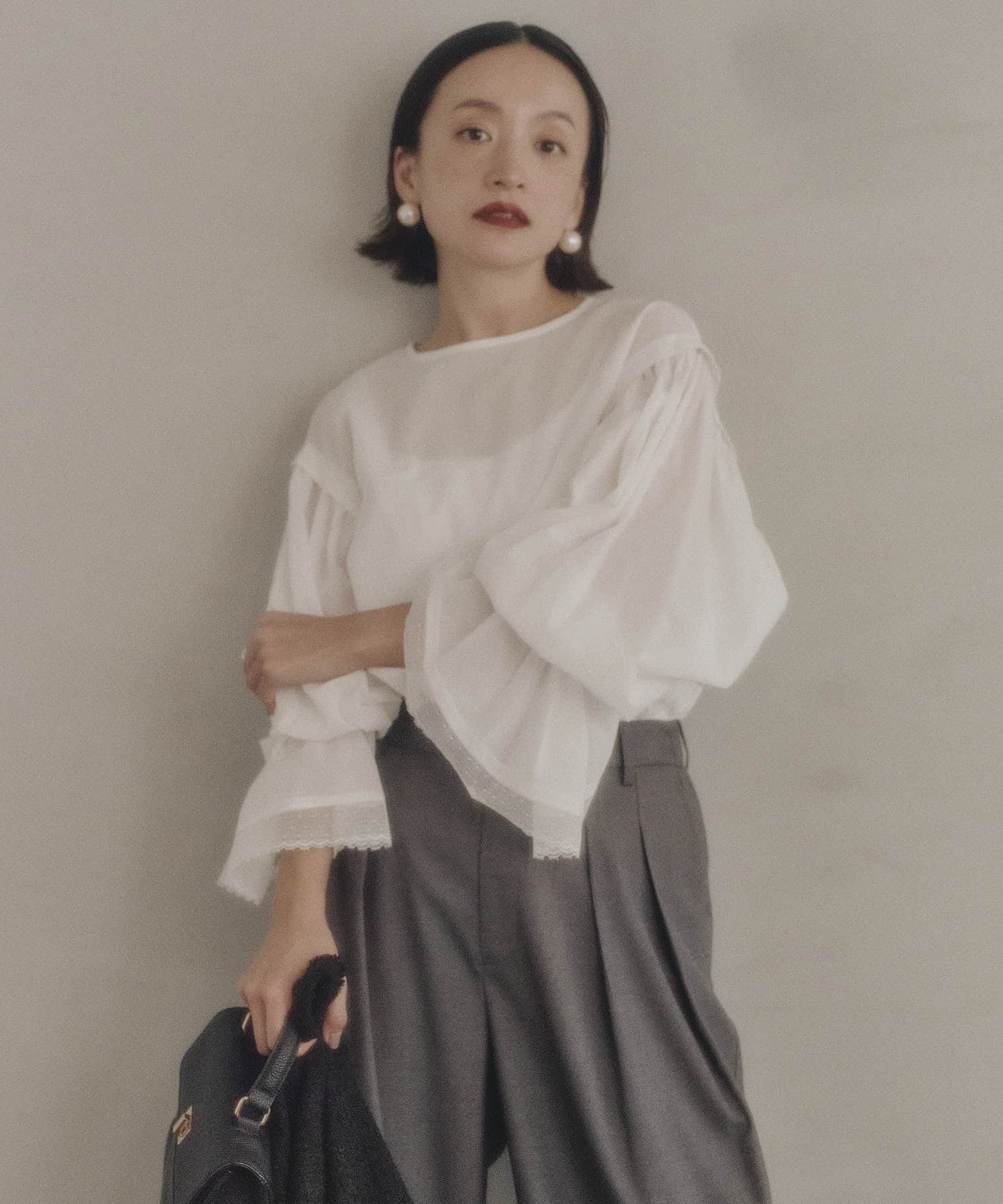 フレア袖口レースブラウス | PUAL CE CIN(ピュアルセシン)レディース