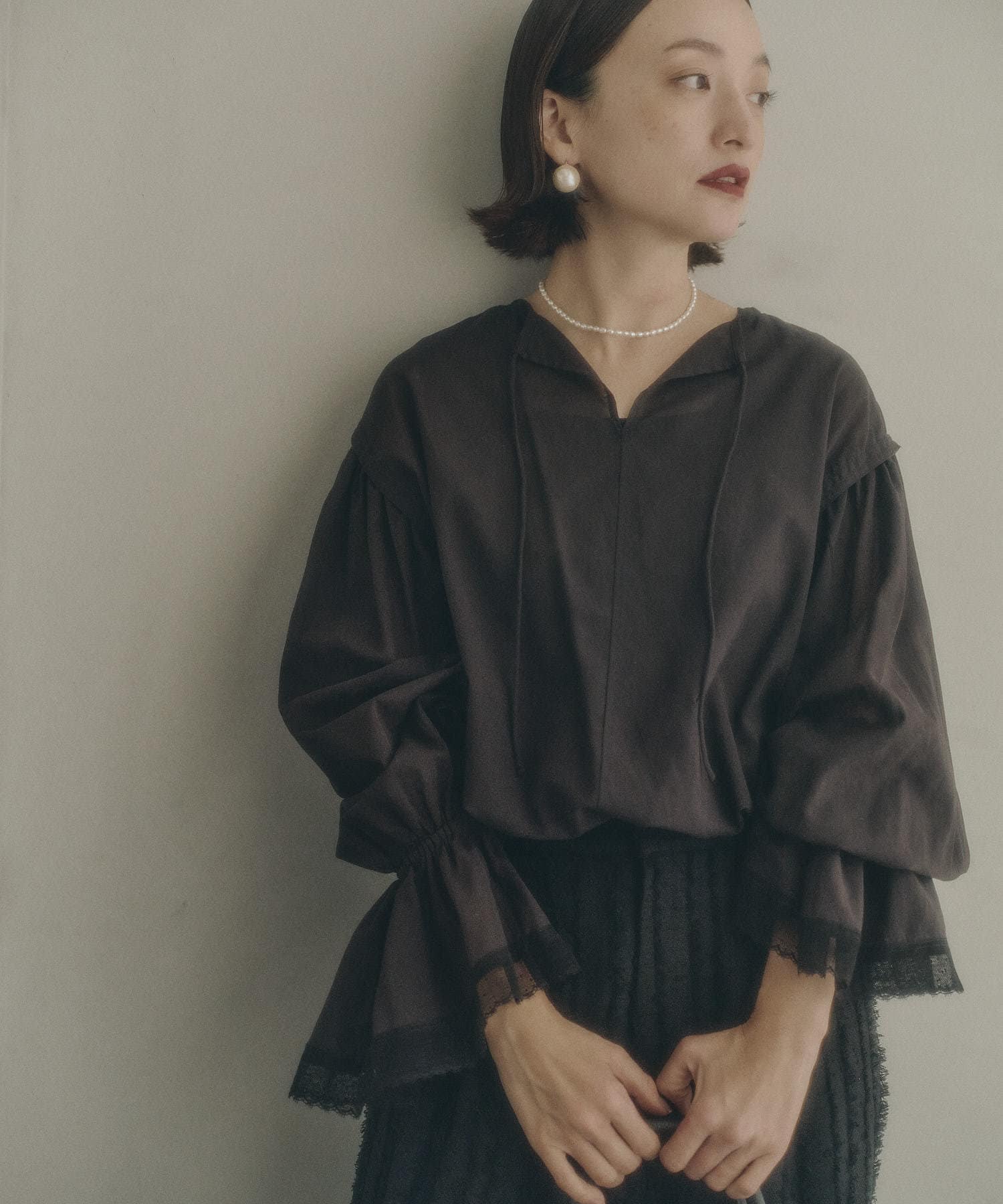 フレア袖口レースブラウス | PUAL CE CIN(ピュアルセシン)レディース