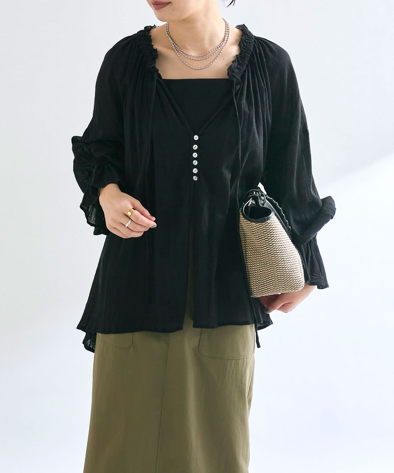 着映え◎】楊柳ギャザーブラウス | RIVE DROITE(リヴドロワ)レディース
