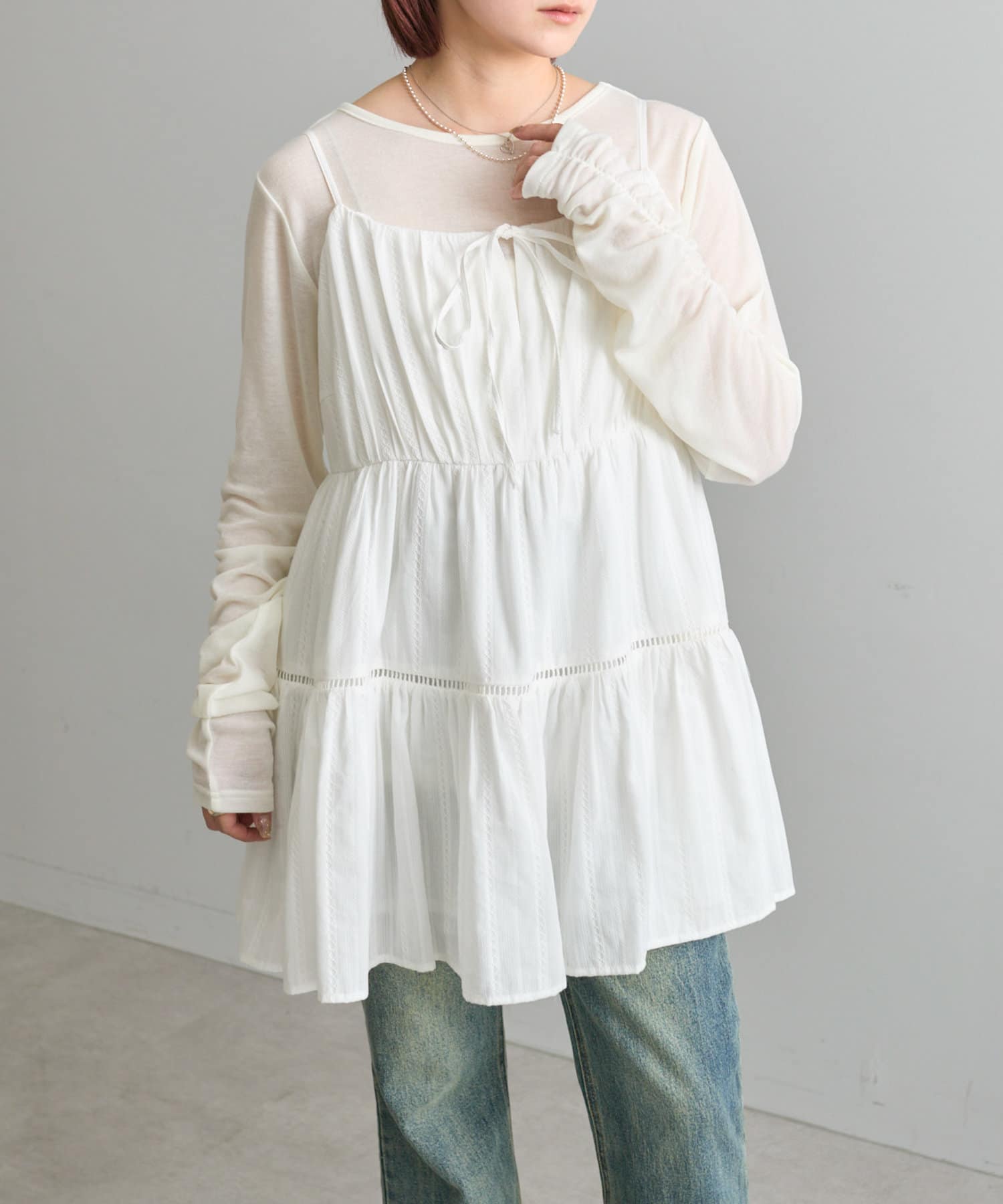 mline]コットンレースキャミワンピ | mystic(ミスティック)レディース