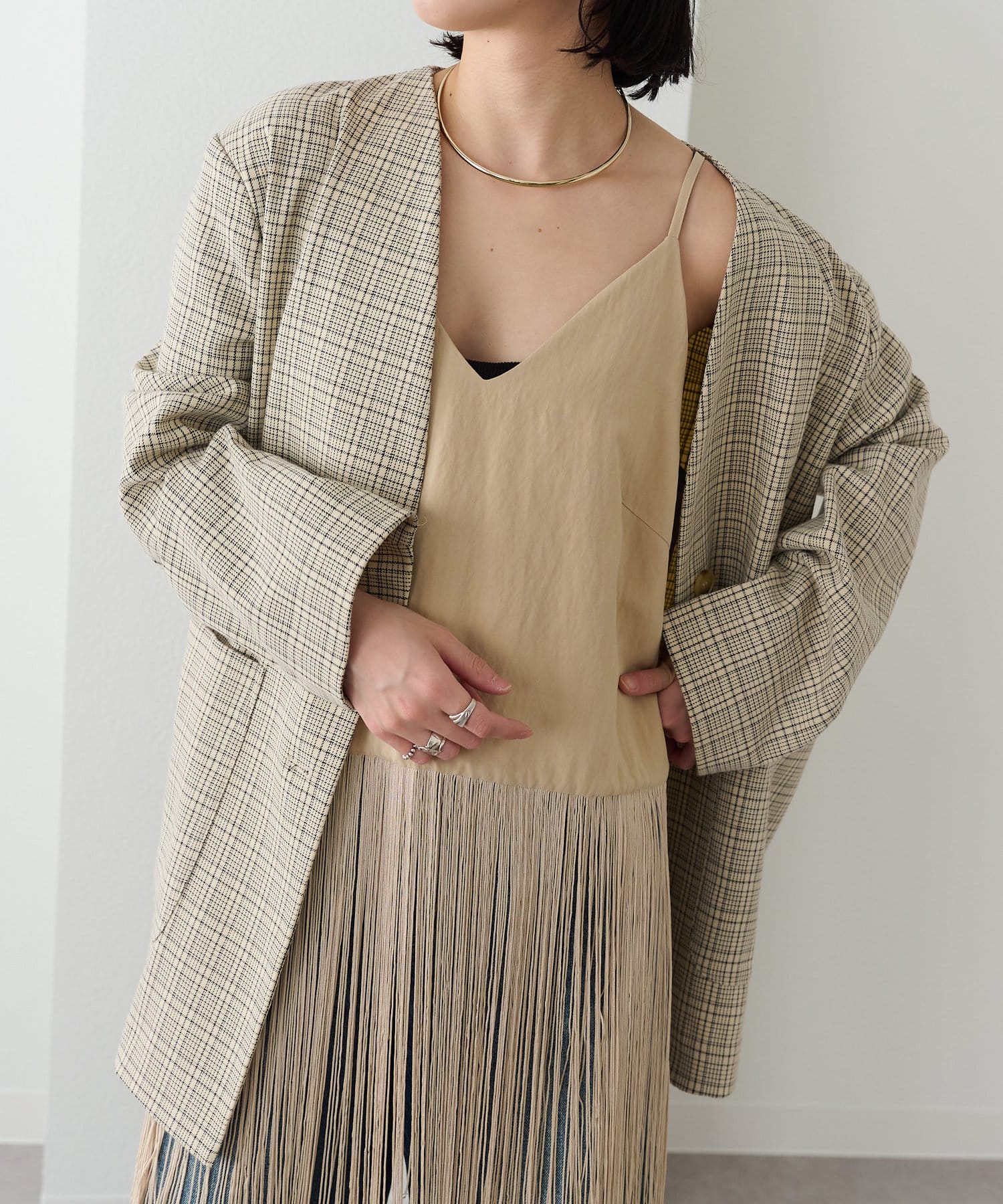 レイヤードにぴったり◎】フリンジキャミチュニック | Omekashi