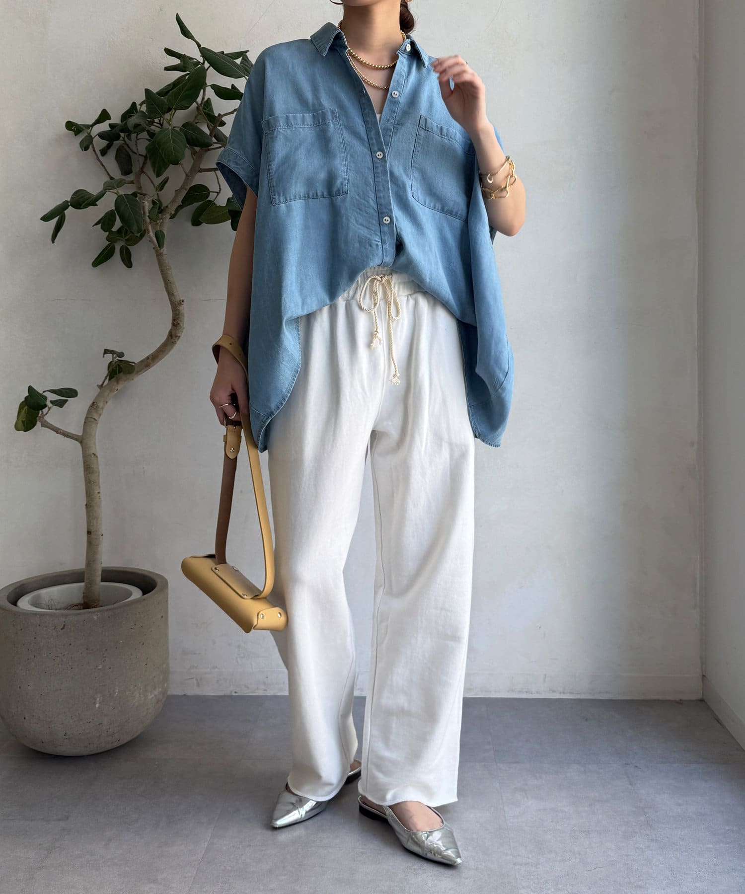 リヨセルデニムバック切替シャツ | DOUDOU(ドゥドゥ)レディース | PAL