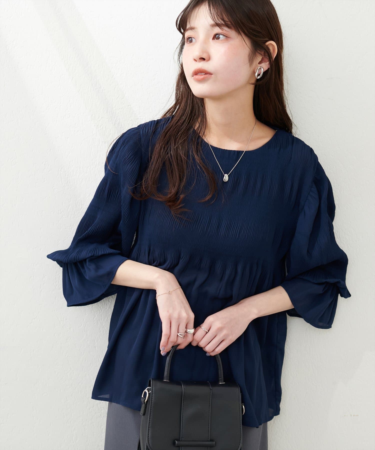 マジョリカプリーツブラウス | natural couture(ナチュラルクチュール