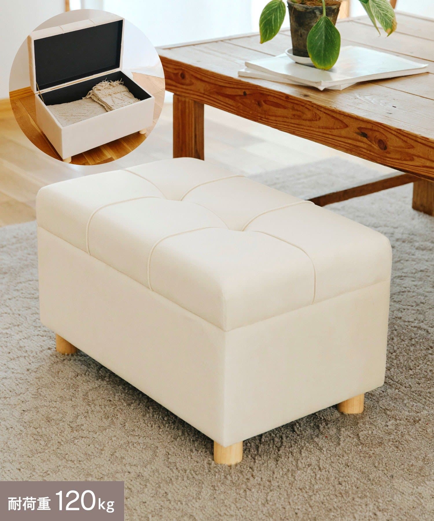 WEB限定商品》シンプル脚付き収納スツール | salut!(サリュ)ライフ