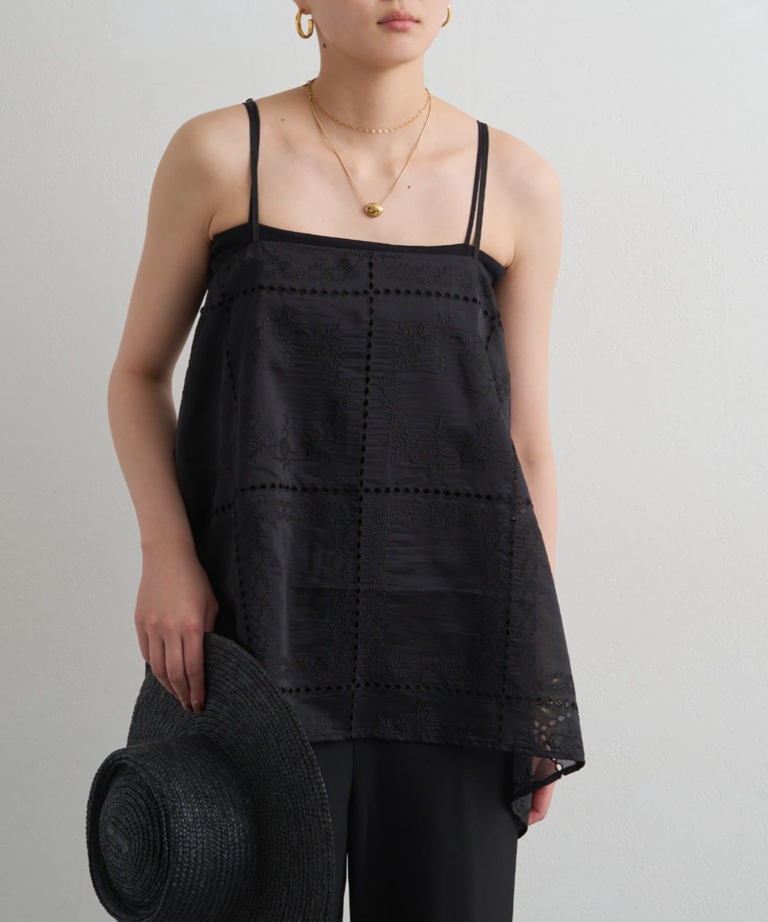 2WAYパネルレース刺繍キャミ | LOUNGEDRESS(ラウンジドレス)レディース