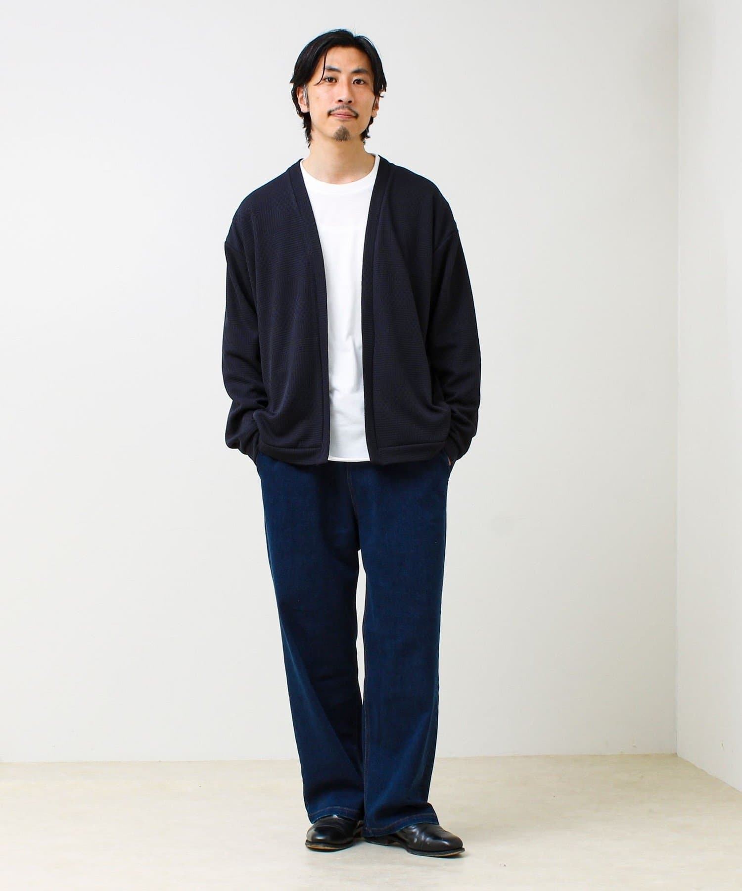 ロンTとカーデの2点セット】ランダムジャガード アンサンブル