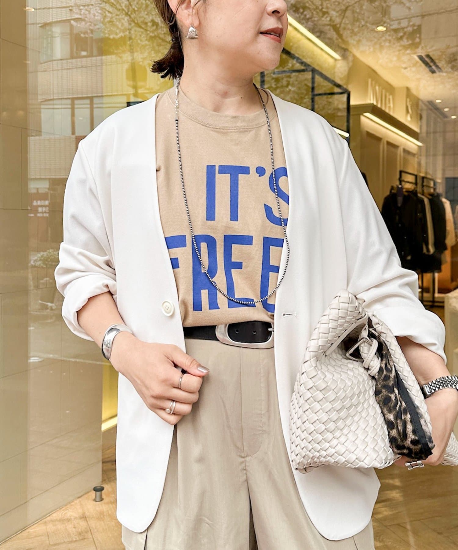 ウォッシャブルノーカラージャケットジョーゼットダンボール