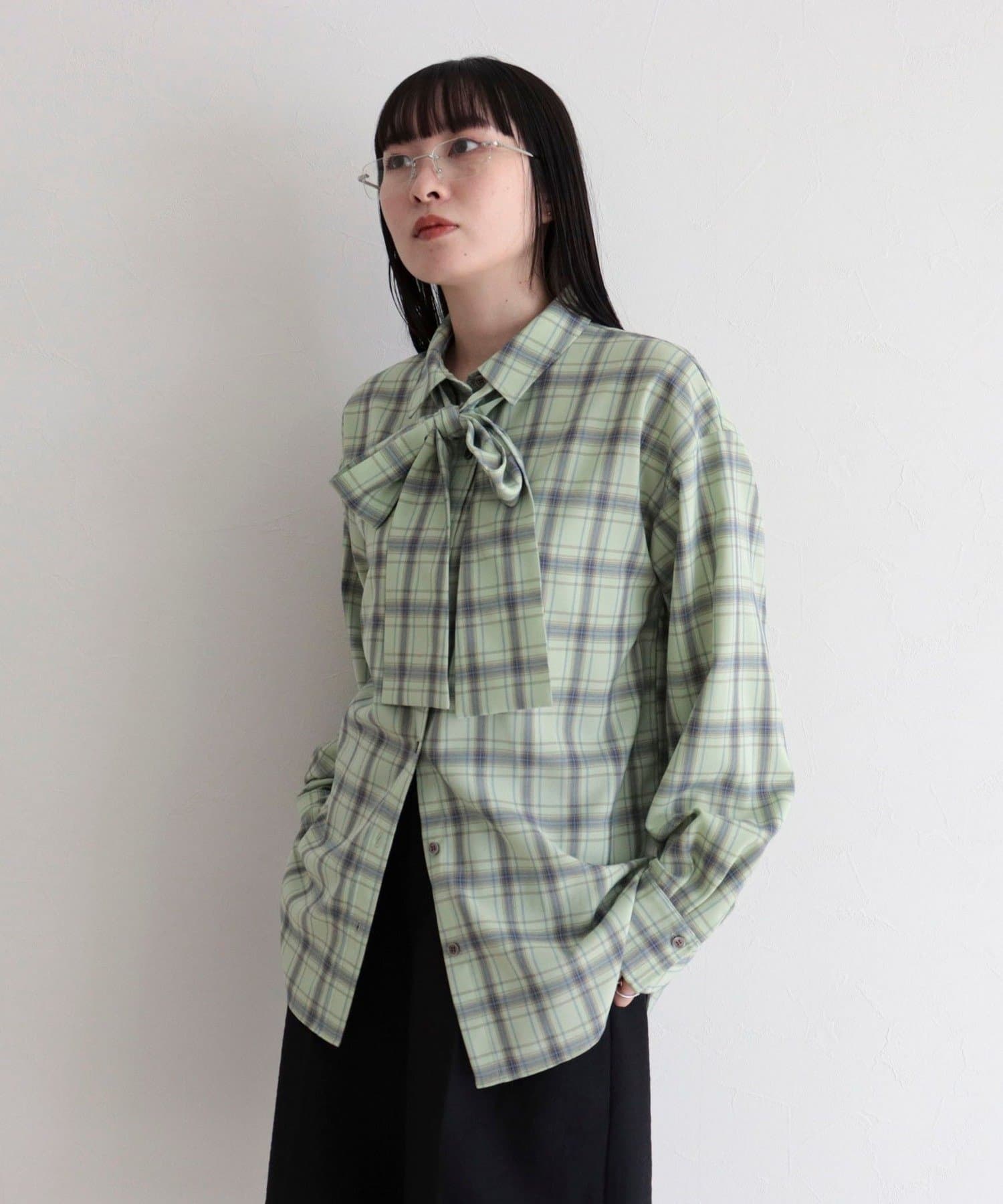 チェック柄ビッグボウタイブラウス | FREDY & GLOSTER(フレディ アンド