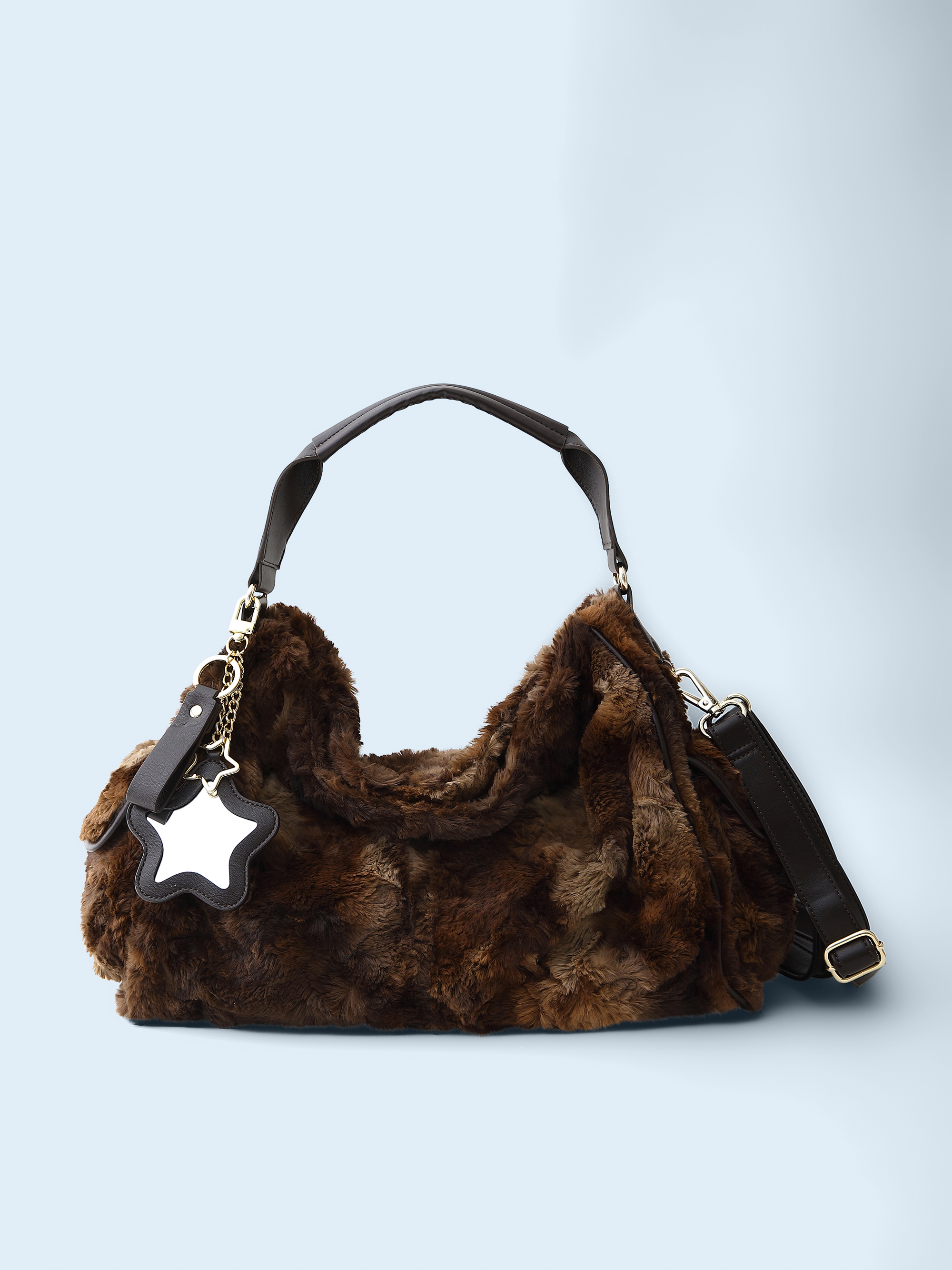 Eco Fur Pillow Bag Brown