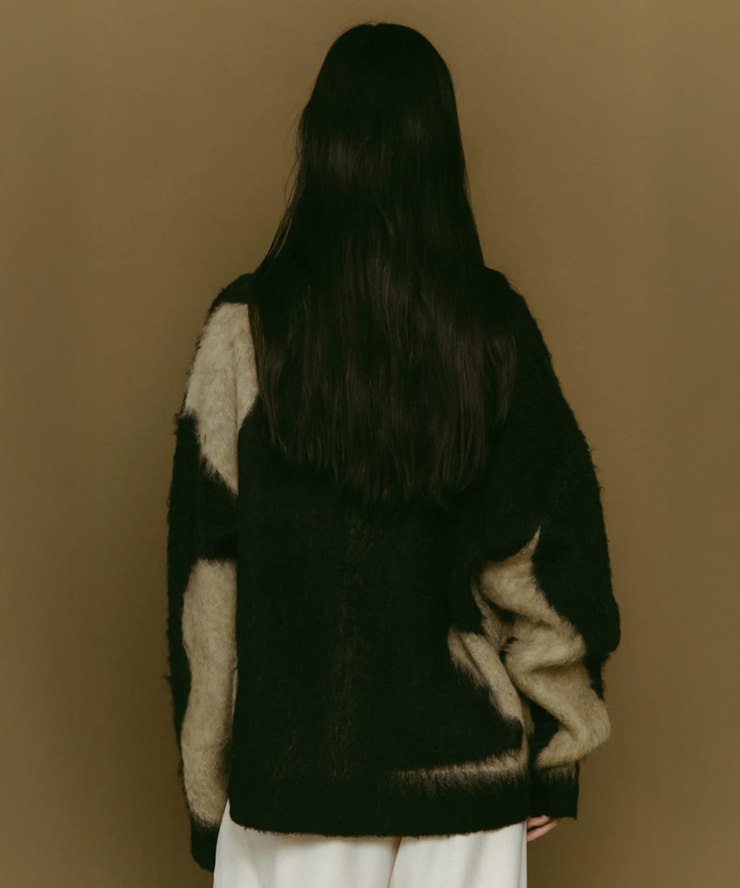 accent mohair cardigan(unisex)(FREE BLACK): Knuth Marf: WOMENS