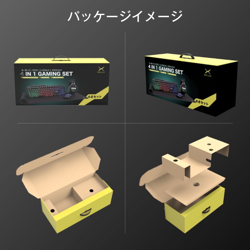 DELUX｜ゲーミング4点セット（日本語キーボード） | 有限会社