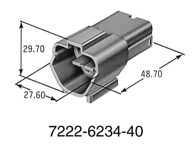 58コネクタ Xタイプ ハウジング 3P オス│矢崎総業コネクタカタログ