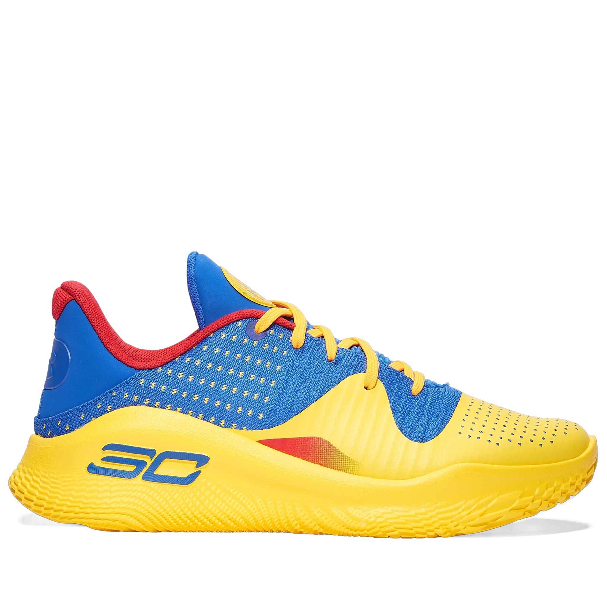 Men's Under Armour Curry 4 Low Flotro - Yellow/Blue – Cool J's