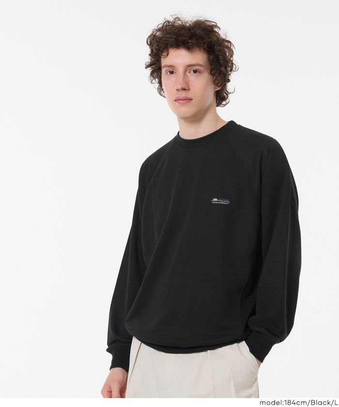 EAZY TEX ポリエステル裏毛ラグランピスネームトレーナー メンズ