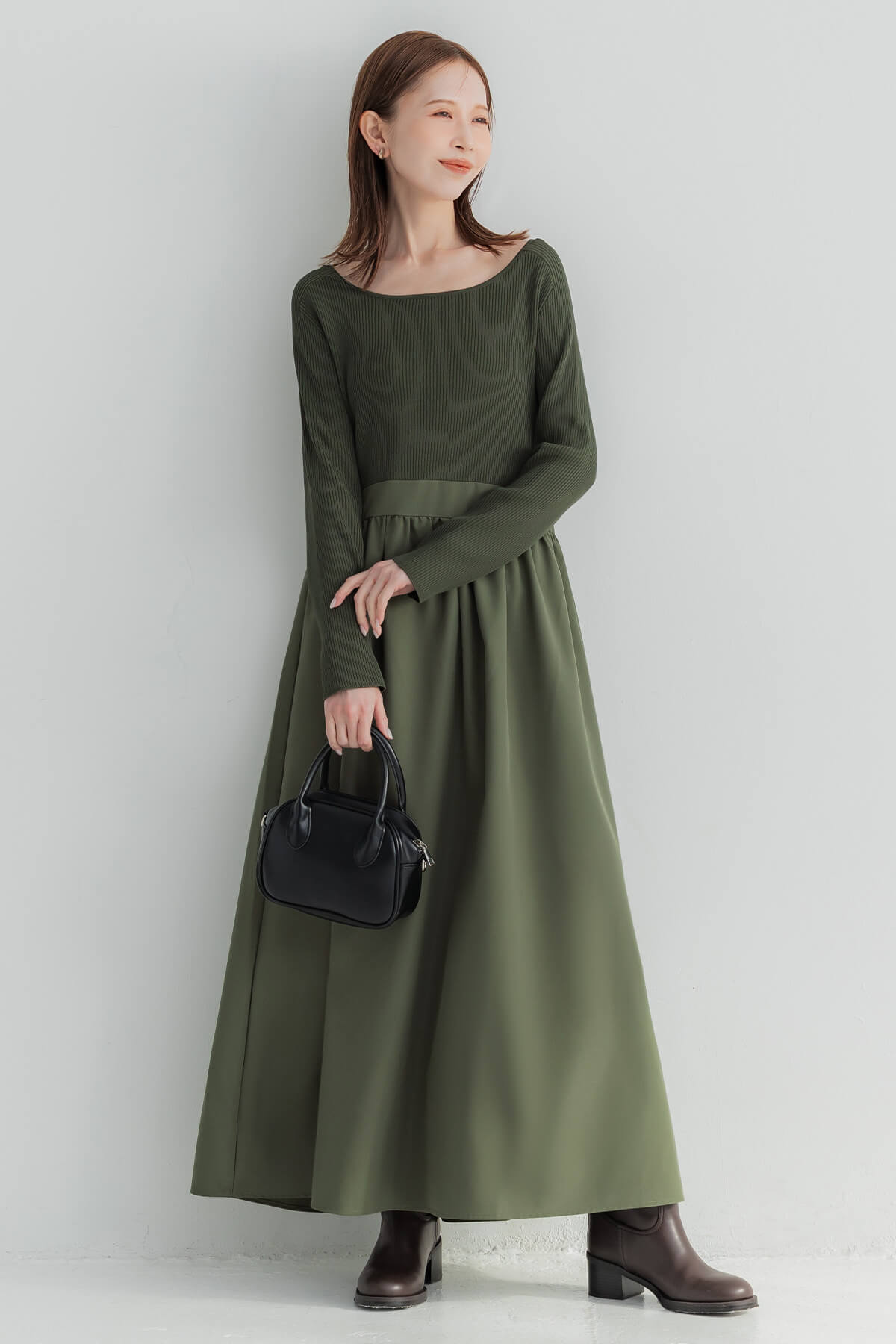 セール☆3490円→2990円ニットドッキングワンピース レディース メール