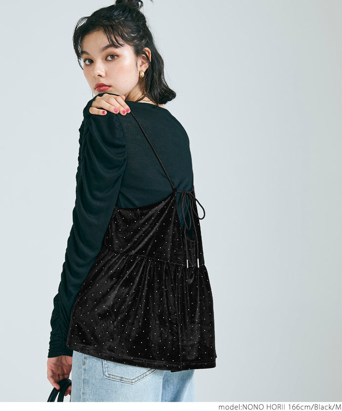 セール☆2490円→990円 キャミソール レディース ビスチェ ベロア