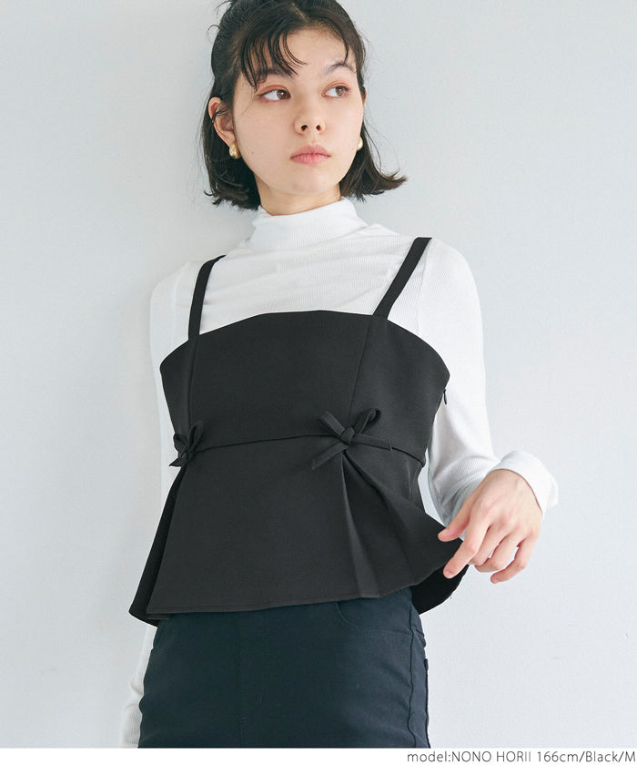 セール☆1990円→550円 ダブルクロスリボンキャミソール レディース
