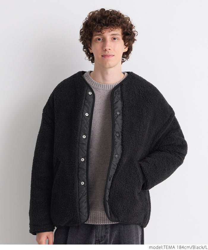 セール☆3990円→2990円 キルティングリバーシブルボアアウター メンズ