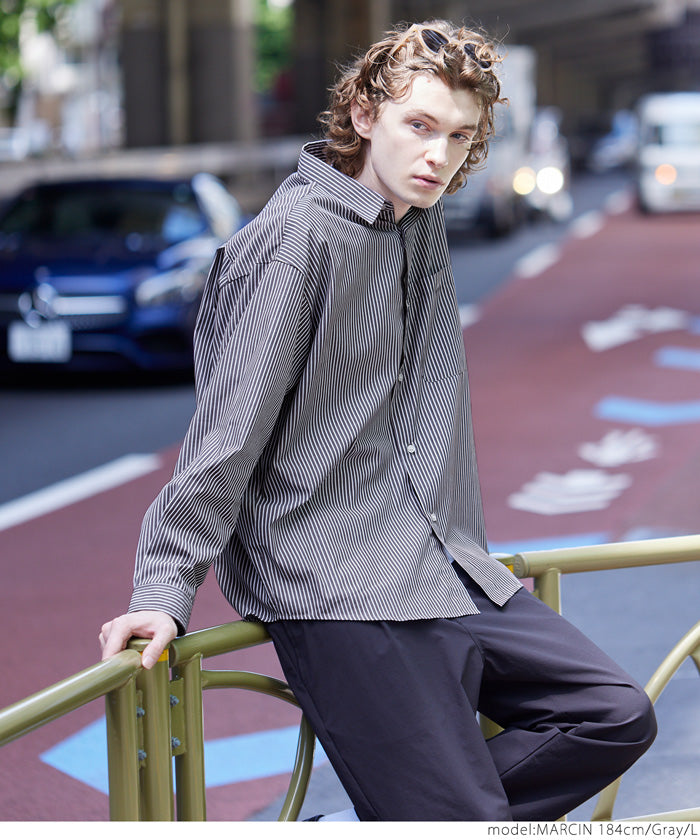 セール☆2490円→990円 シャツ メンズ ストライプ Yシャツ レギュラー