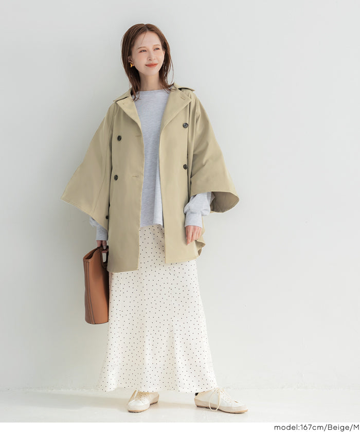 セール☆4990円→3990円 トレンチポンチョコート レディース 送料無料