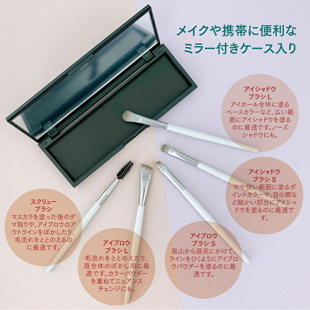 アイメイクブラシセット メイクブラシ5本 ケース付き アイメイク 目元