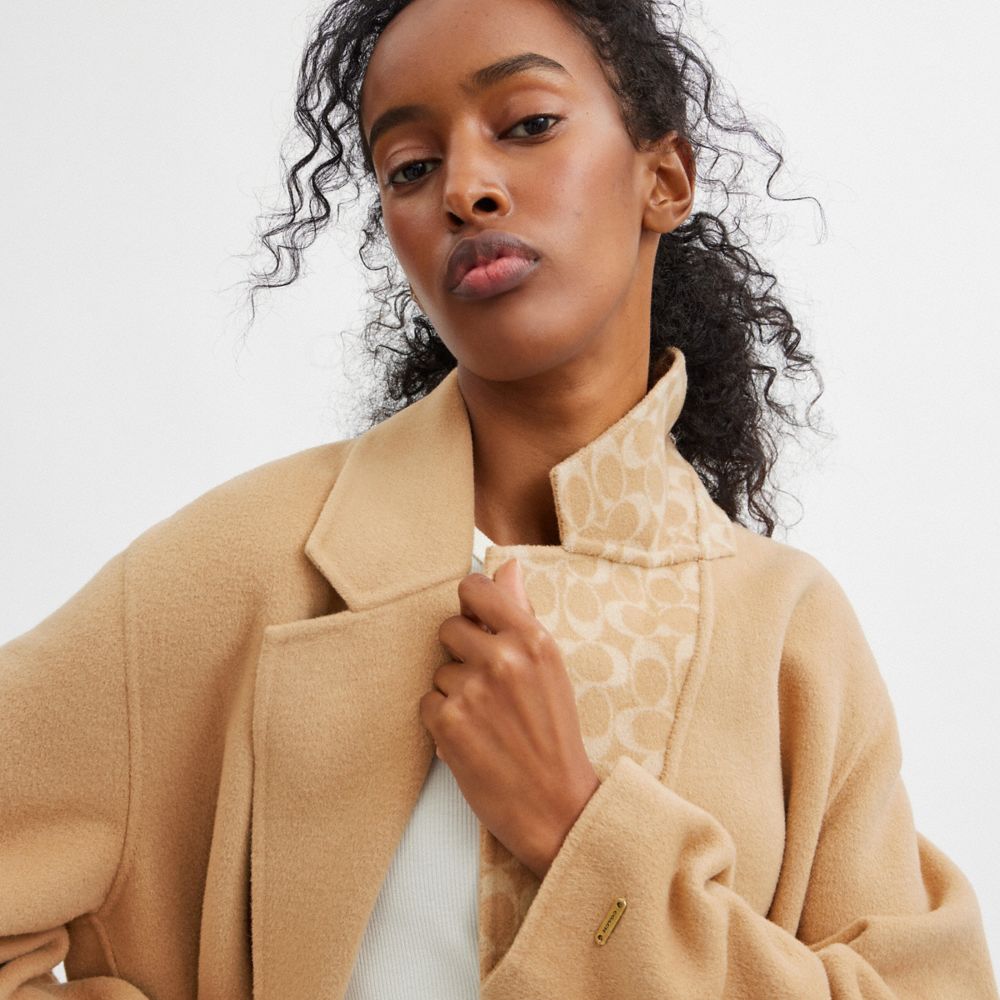 公式】コーチアウトレット | ダブル フェイス ウール コート