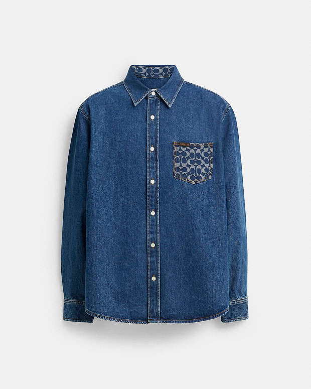 公式】COACH – コーチ | ロング スリーブ デニム シャツ