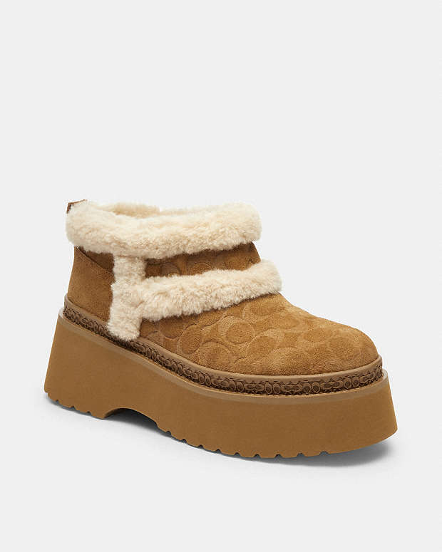 公式】COACH – コーチ | クリスティーナ ブーティ・シグネチャー スエード