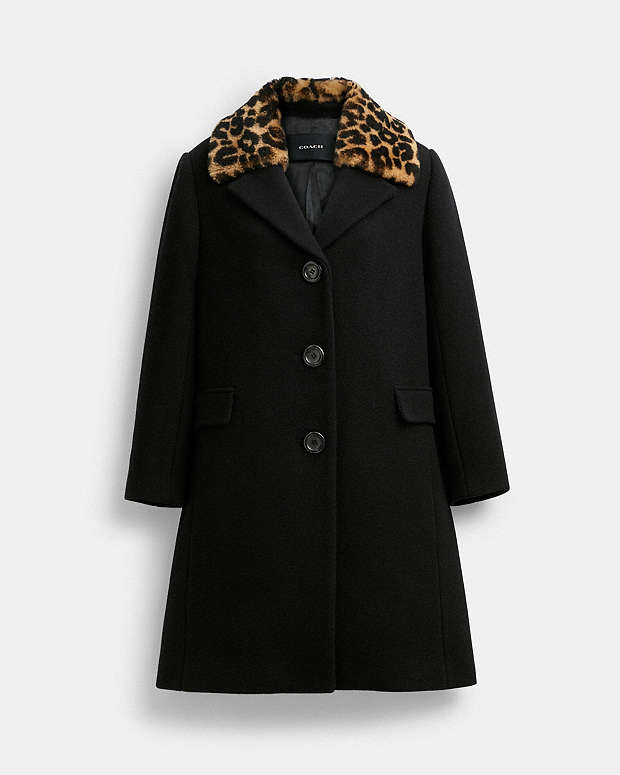 公式】COACH – コーチ | ウール コート・シアリング カラー