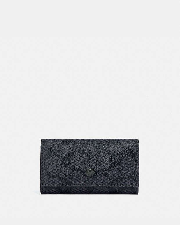 公式】COACH – コーチ | 4 リング キー ケース・シグネチャー キャンバス