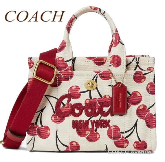 さくらんぼ柄 コーチ COACH CZ104 カーゴ トート バッグ 20 チェリー
