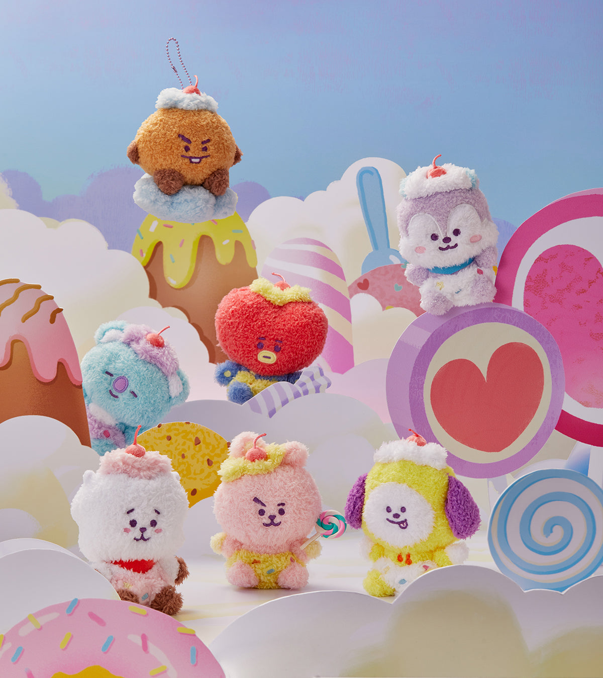 BT21 ON THE CLOUD DOLL KEYRING | COKODIVE