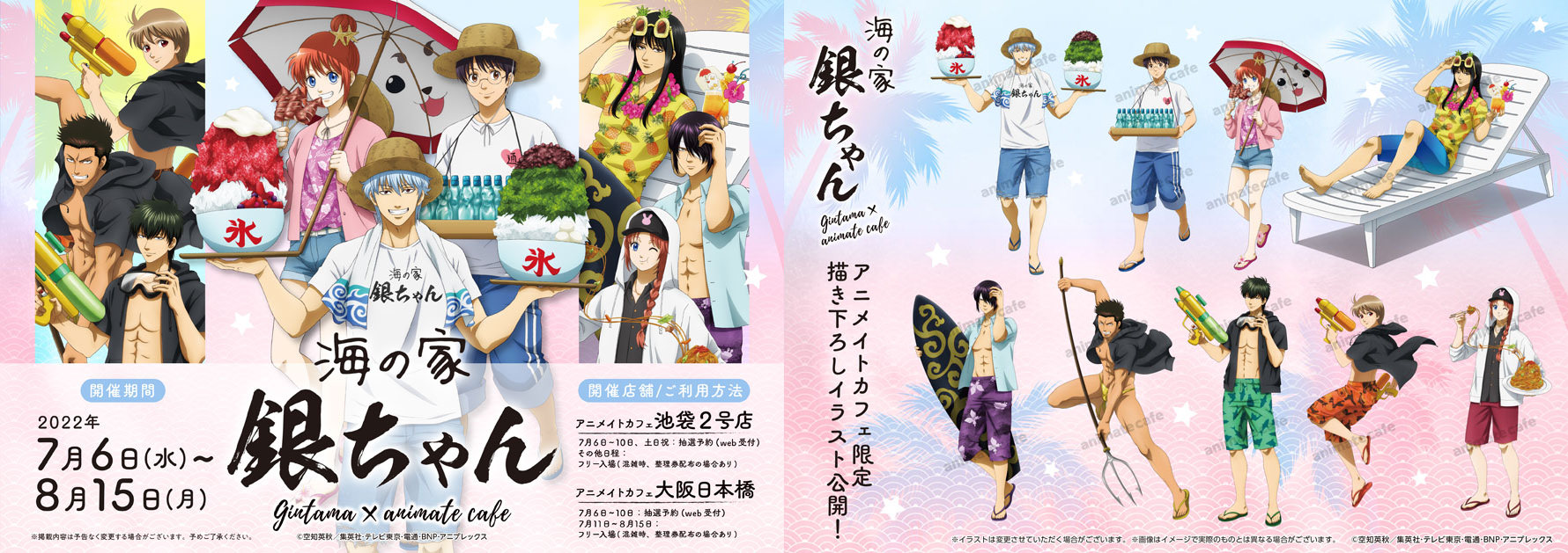 銀魂 × アニメイトカフェ池袋・大阪 7月6日より海の家描き下ろし解禁!