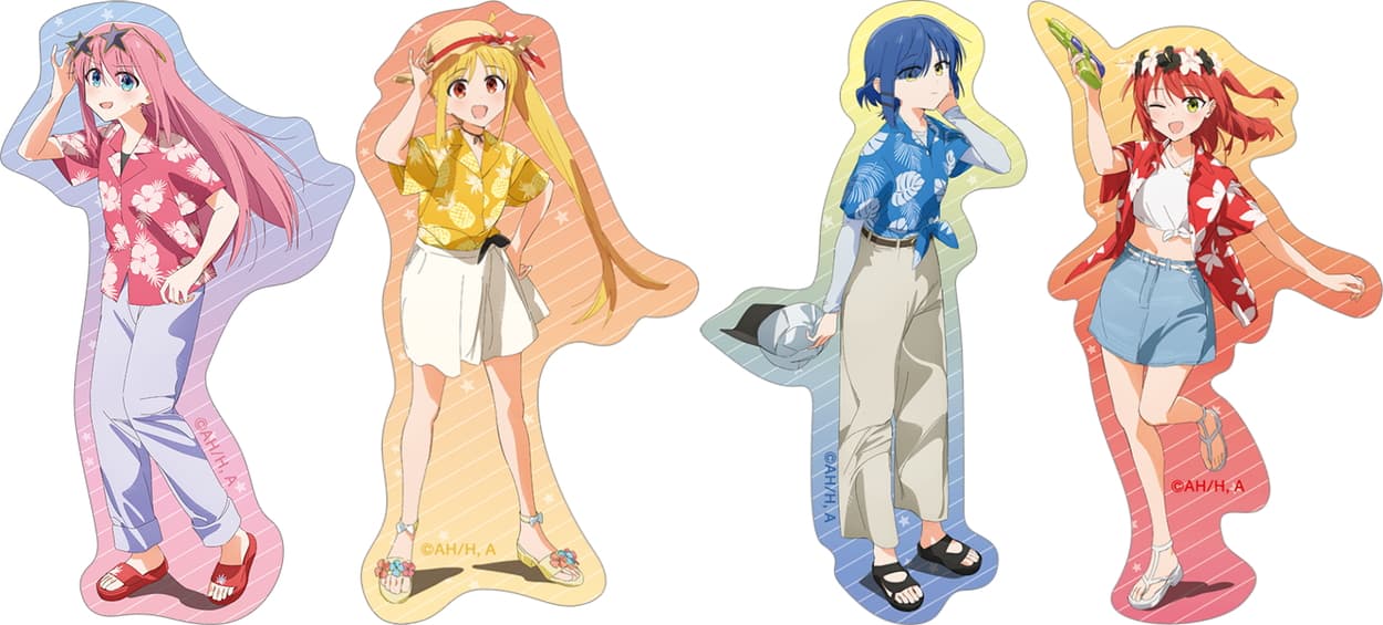 ぼっち・ざ・ろっく​! 夏気分を誘う、アロハ衣装の新作グッズ 8月発売!
