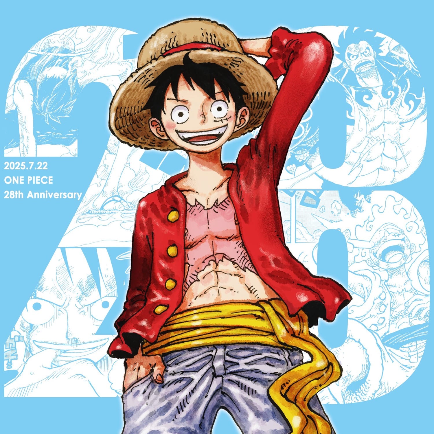 ONE PIECE 祝! 連載28周年! ジャンプ34号にホロフレークシール付属!