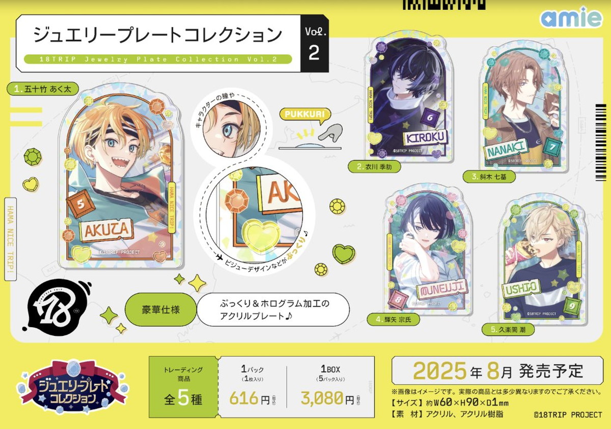 18TRIP (エイトリ) ジュエリープレートコレクション 新作グッズ 8月発売!