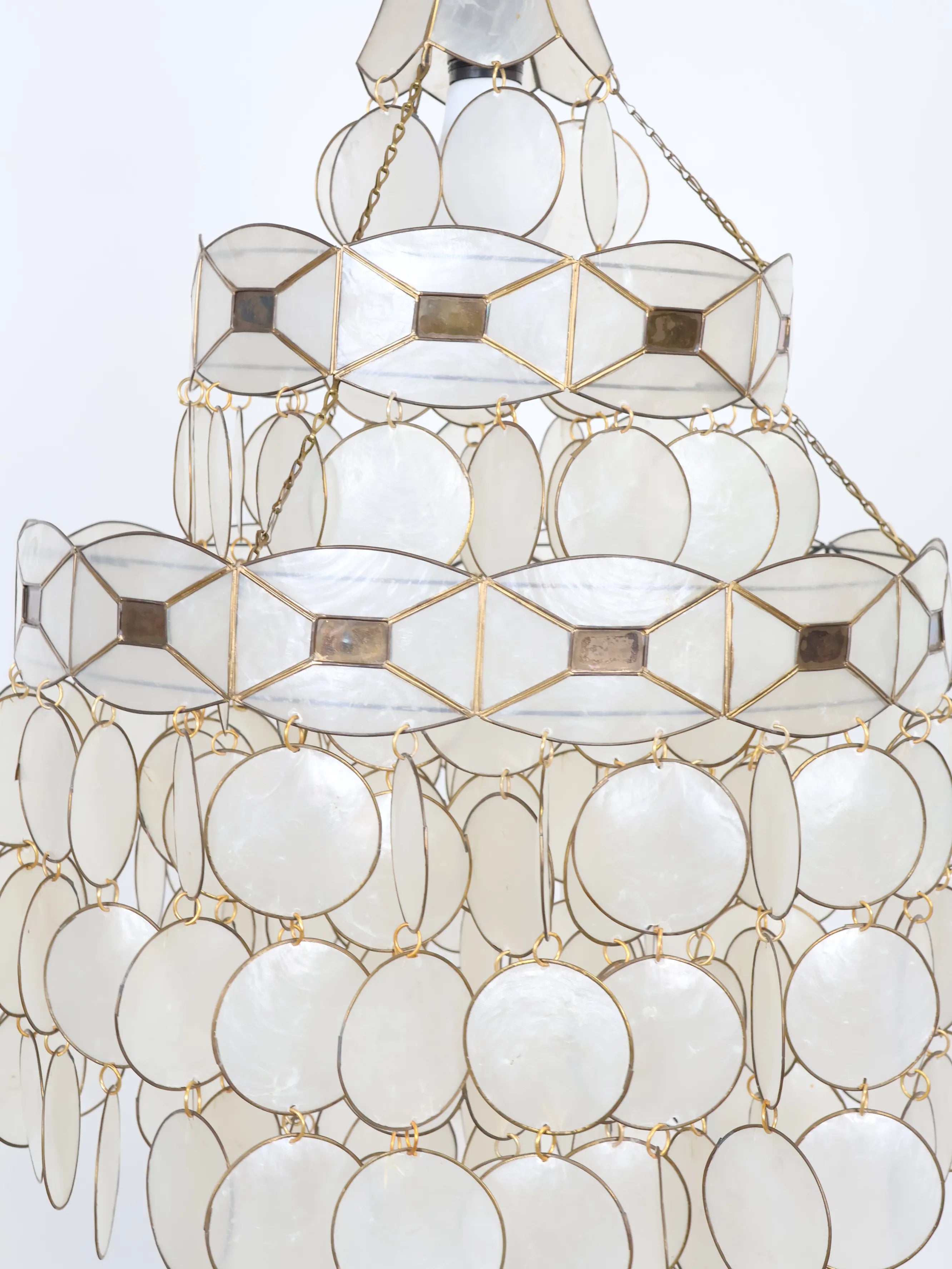 ヴィンテージ ホワイト ペンダントシェルランプ | Collect Antique