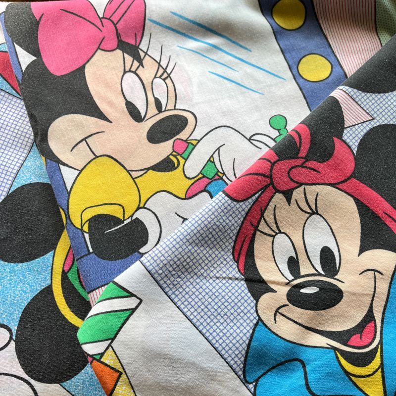ヴィンテージ フィッテッドシーツ（ツインサイズ） 【ミニーマウス