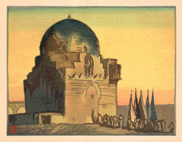 木版画十選』：アラビアのモスク|漆原木虫フランク・ブラングィン